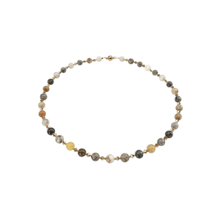 Achat Kette mit Kristallen Halskette Perlenmieze 