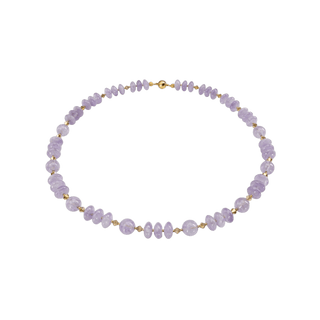 Amethyst Kette mit Kristallen Halskette Perlenmieze 