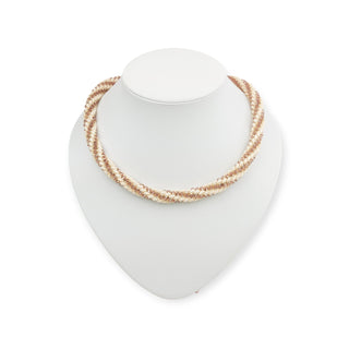 Elegante Kette mit Kristallen Halskette Perlenmieze 