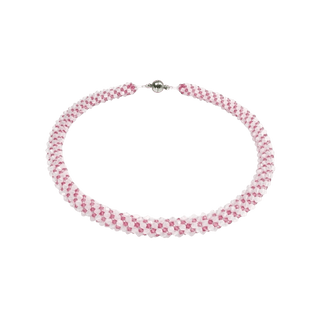Festliche Kette mit Kristallen Halskette Perlenmieze 