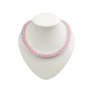Festliche Kette mit Kristallen Halskette Perlenmieze 