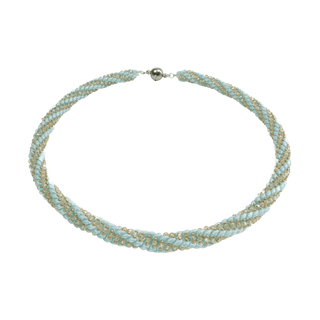 Halskette Spirale mit Twin Beads Halskette Perlenmieze 