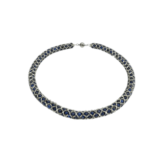 Handgefertigte Lapislazuli Kette Halskette Perlenmieze 