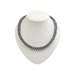 Handgefertigte Lapislazuli Kette Halskette Perlenmieze 