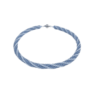 Kette Spirale Hellblau Halskette Perlenmieze 