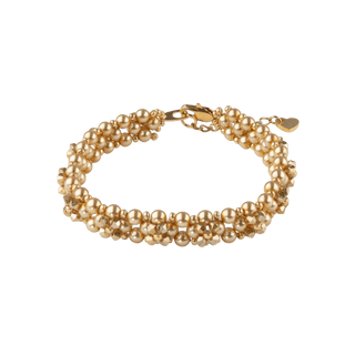 Kristall Perlen Armband, goldfarben Armband Perlenmieze 