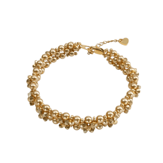 Kristall Perlen Armband, goldfarben Armband Perlenmieze 