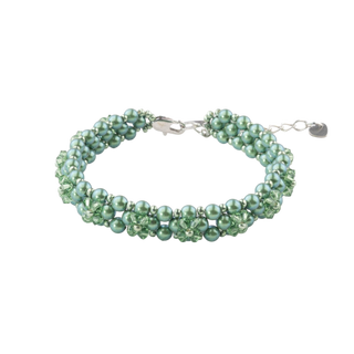 Kristall Perlen Armband Grün Armband Perlenmieze 