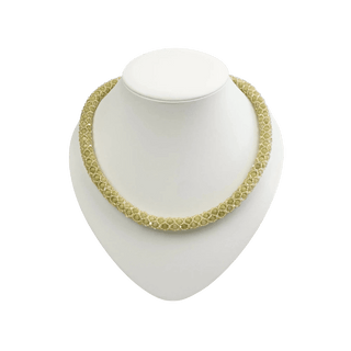 Peridot Kette in Netzoptik Halskette Perlenmieze 